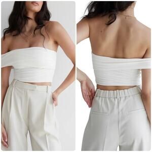 RE ONA‎ Athena Off the Shoulder Crop Top Size XL